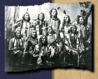 Oglala Lakota chiefs (l to r) - Black Bear, Hard Heart, Little Wound, Lone Bear, Black Bird, High Hawk, Jack Red Cloud, Shot in the Eye, Conquering Bear, Last Horse. 1899. Photo by Heyn Photo. Source - National Anthropological Archives, Smithsonian